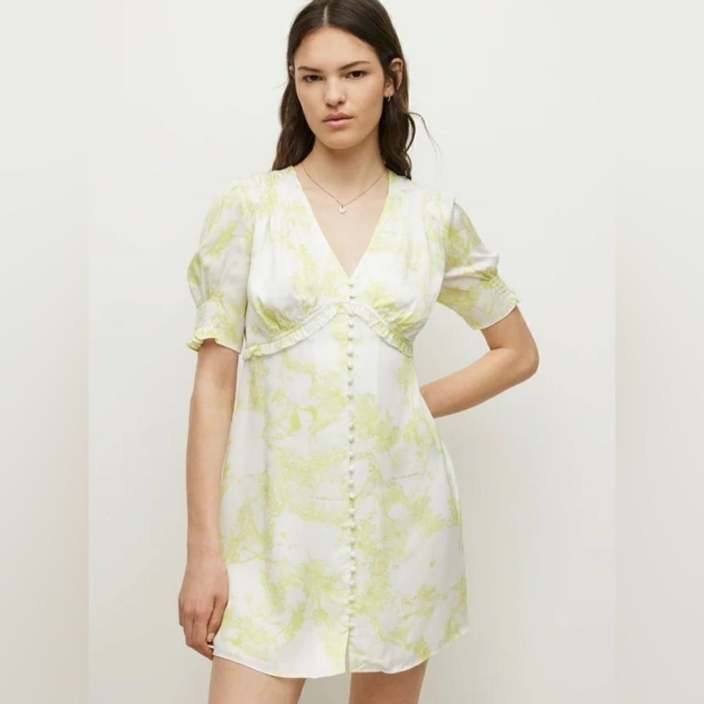 NWT Allsaints Demi Marama Dress Sz 8 All Saints- color citrus yellow